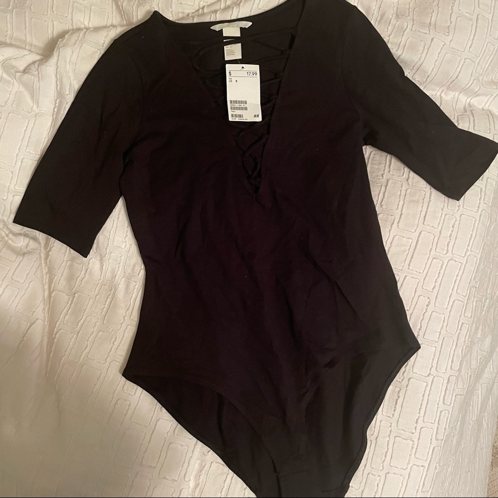 H&M Black Cutout Bodysuit